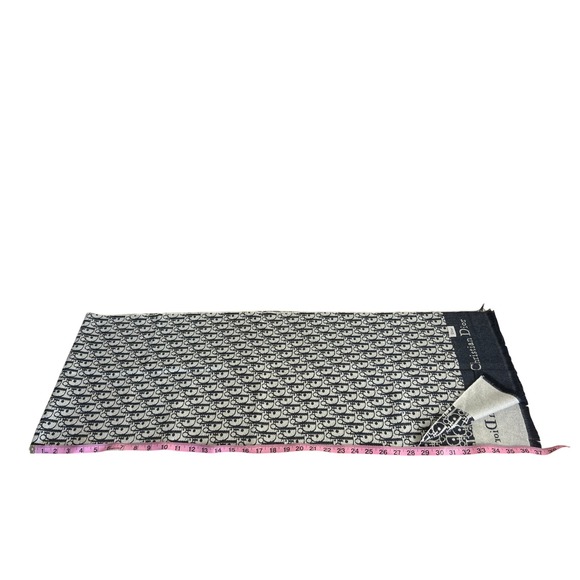 Christian Dior Oblique Scarf Wrap Marine Bleu 540 Made In Italy - Picture 9 of 14